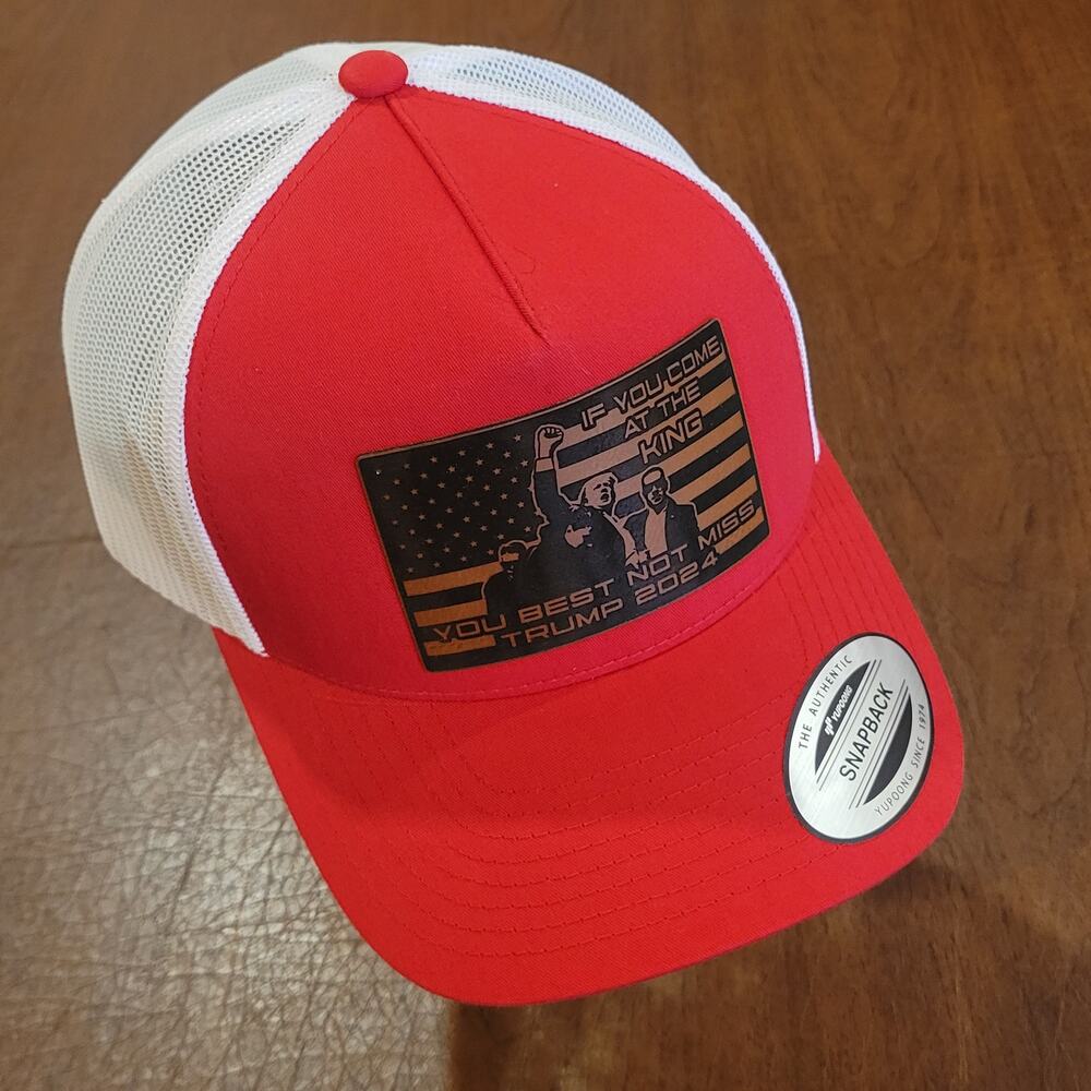 Hat IF YOU COME AT THE KING YOU BEST NOT MISS TRUMP 2024 Red New Snapback